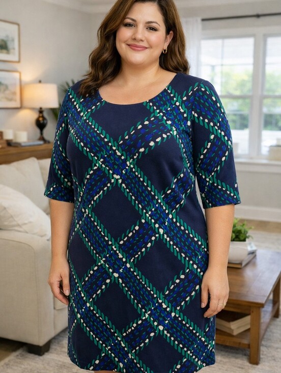 J Howard Dresses & Skirts - J Howard Navy/Green print knit dress